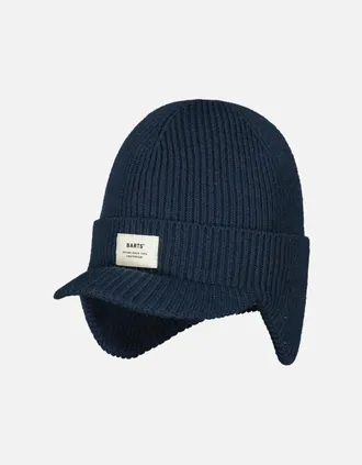 Barts Mens Barts Mens Coedy Knitted Beanie Hat with Earflaps - Navy - Size: ONE size