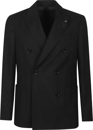 Lardini Double-Breasted Virgin Wool Blazer