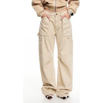 Lioness Miami Vice Low Rise Carpenter Jeans in Washed Ecru at Nordstrom Rack, Size Large