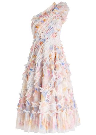 Needle & Thread Mariannes Ruffled Tulle Midi Dress - Multicoloured - 14 (UK18 / Xxl)