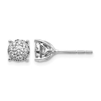 Diamond2Deal 14K White Gold 1/2 ct Lab Grown Diamond Stud Earrings VS Clarity, G-H Color