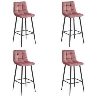 OEM Taburete Arceto - Terciopelo Rosa Oscuro / Patas Negras X 4