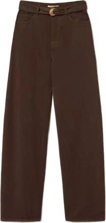 Twinset Wide Broeken - Dames - Wijde Broeken - Bruin - W26 - Broeken