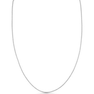 Bony Levy Mens 14K Gold Round Box Chain Necklace in 14K White Gold at Nordstrom, Size 16