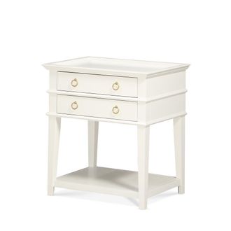Comfort Pointe Clara White 2-Drawer Tray Top Nightstand