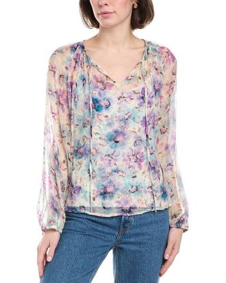 Johnny Was Petite Glinda Silk Peasant Blouse