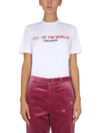 Dsquared2 Logo-Print Cotton T-Shirt - White