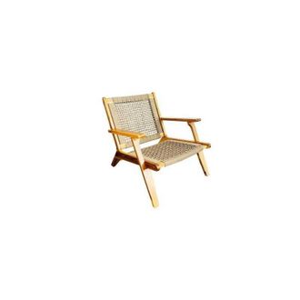 OEM Fauteuil Bas En Bois Dacacia Fsc Et En Resine Tressee - 1 Personne - Merida - Vert Olive