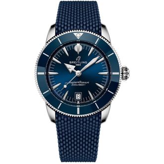 Breitling Superocean Heritage Automatic 42 Blue Dial Rubber Strap Mens Watch AB3111161C1S1