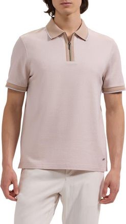 Bugatchi Quarter Zip Polo in Sand at Nordstrom, Size Xxx-Large