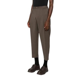 BRIGLIA 1949 Cropped Trousers, male, Gray, Size: XL Portobellos Trousers