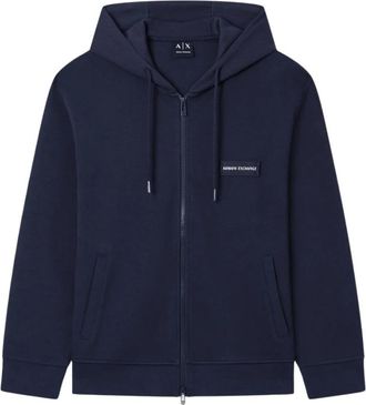 A|X Armani Exchange Full Zip Hooded Sweatshirt - Heren - Vesten met rits - Blauw - XL - Katoen - Hoodies & sweatvesten