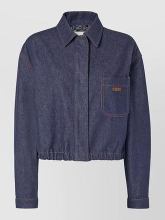 Fendi reversible ff denim jacket elastic hem