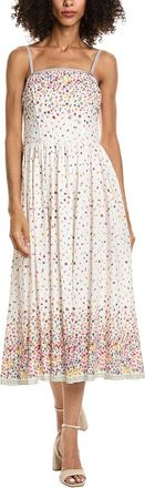 Max Studio Spaghetti Strap Straight Neck Midi Dress