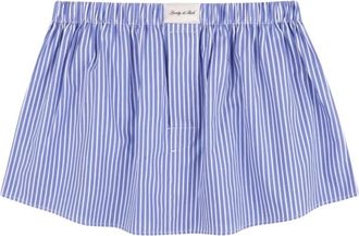 Sporty & Rich Signature Logo Poplin Skirt - Dames - Korte rokken - Blauw - M - Katoen - Rokken