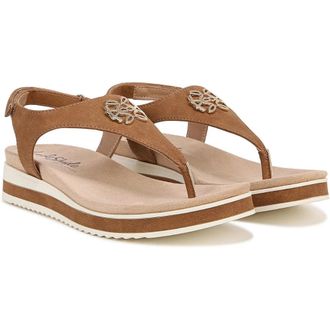 Life Stride Zeeta I8582S3201 Sandals Womens Tan Slip On Toe Post Thong HTAT965