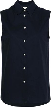 Officine G&eacute;n&eacute;rale Dames, Blouses & Shirts, Blauw, Maat: XS Katoen