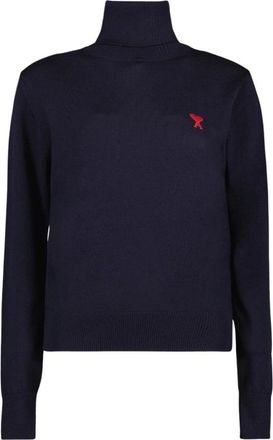 Ami Turtlenecks, female, Blue, Size: L Heart Friend Turtleneck Sweater