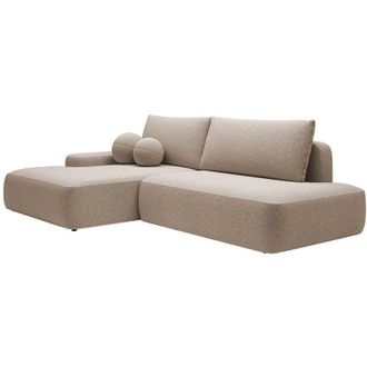 Vente-Unique Vente-unique - Divano letto angolo a sinistra aperto in Tessuto testurizzato Tortora - daviso