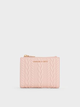Charles & Keith Apolline Textured Top-Zip Wallet