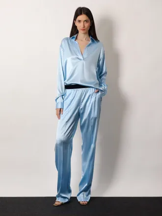 Tom Ford Stretch Satin Trousers - Blue