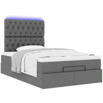 vidaXL Estructura De Cama Otomana Colch&oacute;n Tela Gris Oscuro Vidaxl