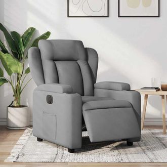 vidaXL Vidaxl - Sill&oacute;n Reclinable El&eacute;ctrico Tela Gris Claro