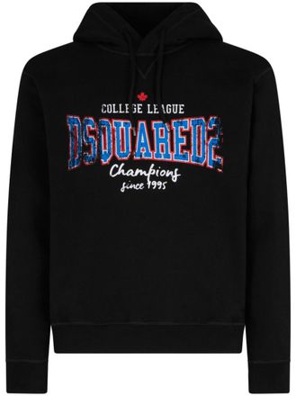 Dsquared2 Black College League Cool Fit Hoodie Sweatshirt