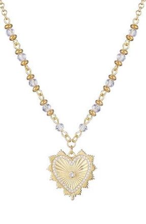 Adornia Cubic Zirconia Heart Pendant Necklace in Gold at Nordstrom Rack