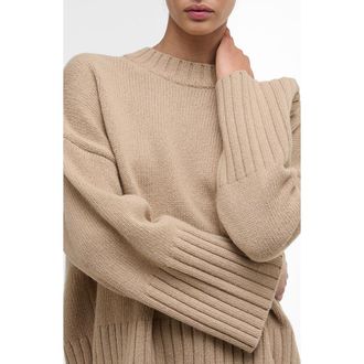 Barbour Sophia Cotton & Wool Blend Tunic Sweater in Pale Camel at Nordstrom Rack, Size 8 Us / 12 Uk