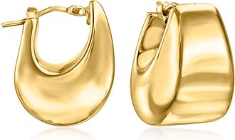 Ross-Simons Italian 18kt Gold Over Sterling Graduated Hoop Earrings