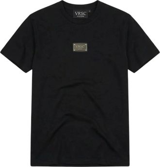 Versace Jeans Couture Metal Plate T-Shirt - Heren - Tops - Zwart - Maat: XL Katoen