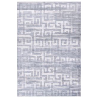 Beliani Alfombra Moderna 200 X 300 Cm De Tela Motivo Geom&eacute;trico Sala De Estar Dormitorio Apto Para Calefacci&oacute;n Por Suelo Radiante Base Antideslizante Gris Bey