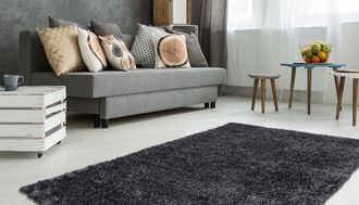 Bruno Banani Hochflor-Teppich »Alga« rechteckig 40 mm Höhe Uni, Shaggy, Langflor, besonders weich und kuschelig, Wohnzimmer