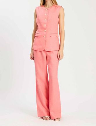Tyler B&ouml;e Reid Linen Vest Top In Coral