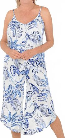 J. Valdi Del Cabo Flowy Jumper Coverup In White / Blue