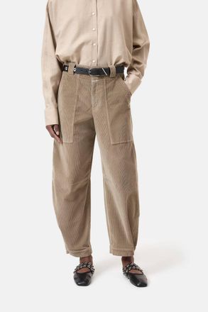 Closed Rhannon Barrel Corduroy Pants In Khaki