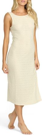 Billabong Eyelet Cover-Up Midi Dress in Whitecap at Nordstrom, Size X-Large