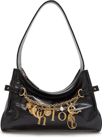 Chlo&eacute; Chlo&eacute; Charms Embellished Leather Shoulder bag - Black - One Size
