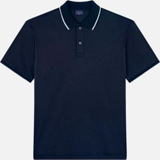 Paul & Shark Mens Paul & Shark Moon Badge Interlock Polo Shirt 050 Navy - Size: 38