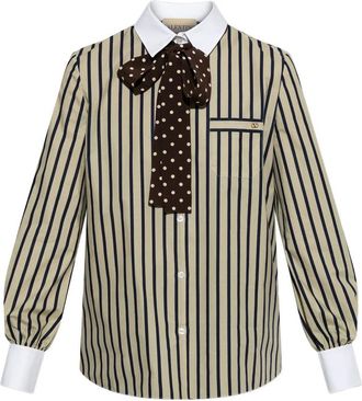 Valentino Striped Bow-detail Shirt