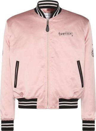 Alexander McQueen Bomber con ricamo - Rosa