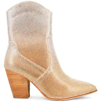 Corkys Footwear Womens Selfie Rhinestone Bootie In Gold Ombre