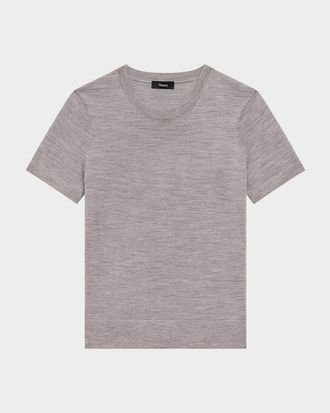 Theory Regal Merino Wool Short-Sleeve Crew T-Shirt