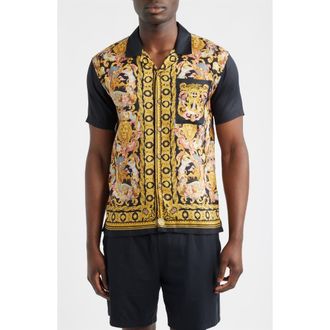 Boardies Baroque Print Camp Shirt in Black at Nordstrom, Size Medium