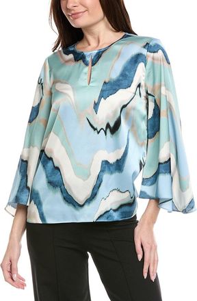 Anne Klein Keyhole Front Satin Blouse