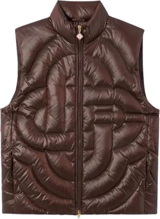 Casablanca Chaleco de plum&oacute;n con cuello alto y monograma - Jackets - Hombre - Marr&oacute;n - XL