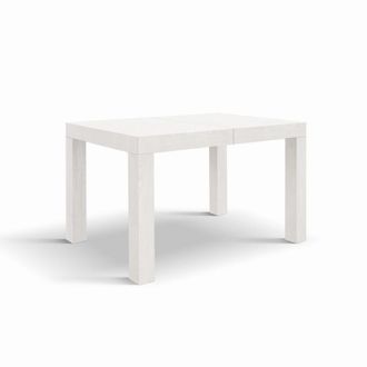 Konte Design Mesa de madera, fresno blanco, ext.120x80-200x80cm