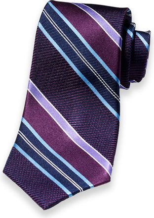 Paul Fredrick Stripe Woven Silk Tie