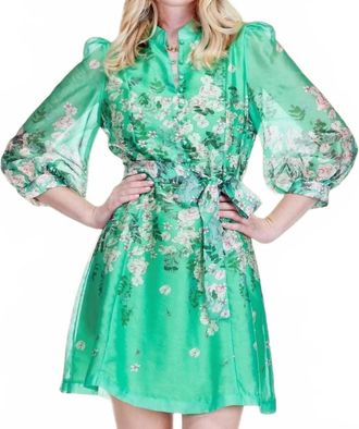 Jade Yoga Bloom Mini Dress In Emerald Green